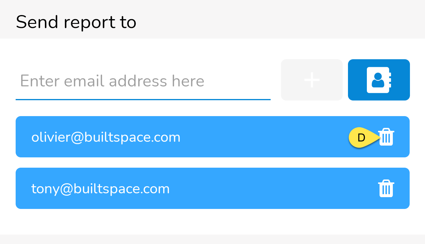After you add an email address, you will see it added as a line item below. In this example, we've added two…