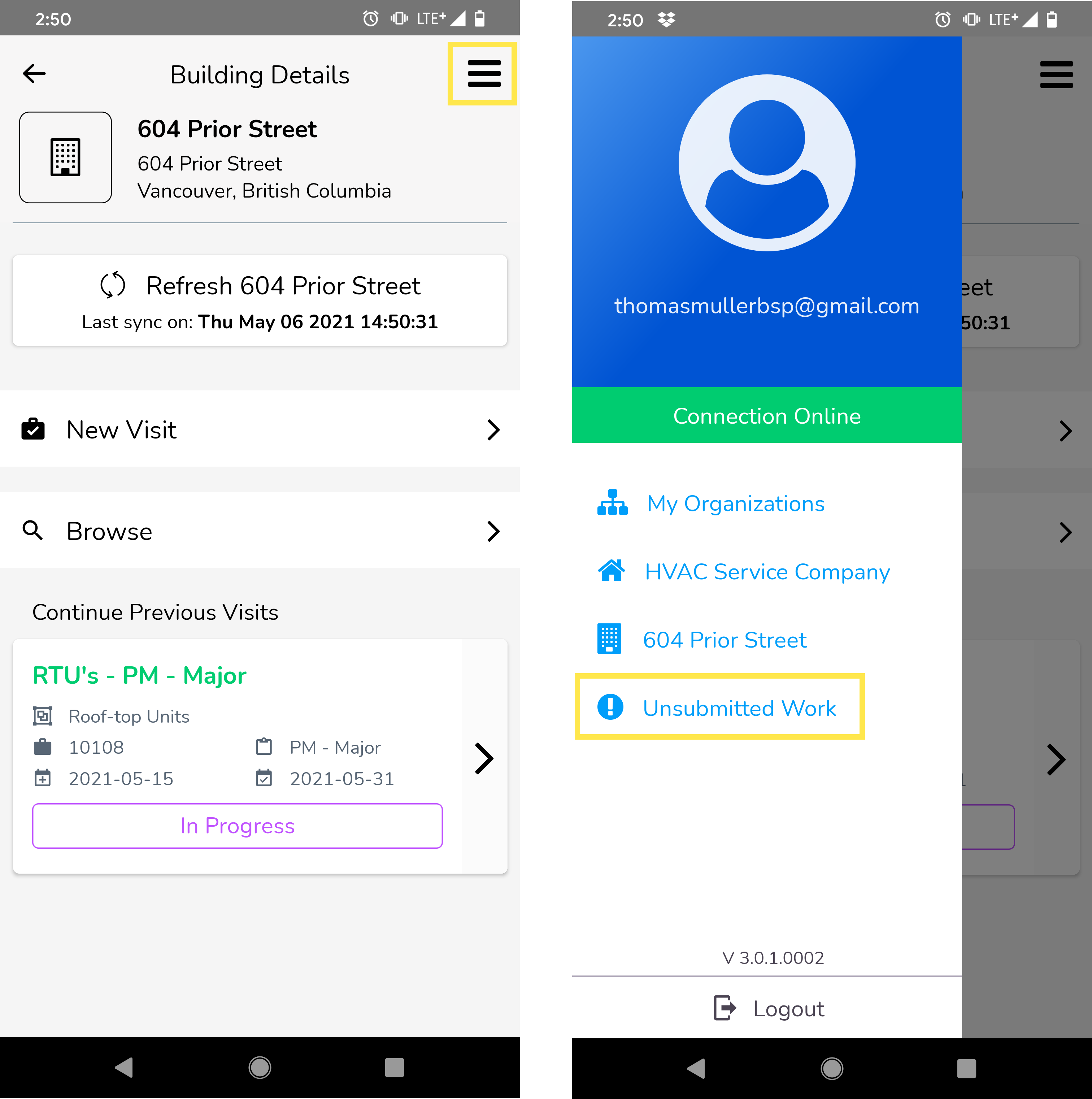 At any point in time from almost any screen in the app, using the Hamburger Menu in the top-right corner, you…